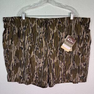 Drake Dock Shorts Mens 3X Outdoors Mossy Oak Bottomland Camo Athletic Short 3XL